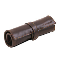 Etui stilou Tuscany Leather din piele maro inchis