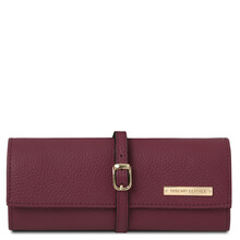 Etui piele bordo pentru bijuterii Tuscany Leather