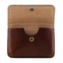 Suport carti de vizita din piele honey, Tuscany Leather