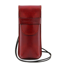 Etui ochelari piele rosie Tuscany Leather