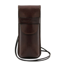 Etui ochelari piele maro inchis Tuscany Leather