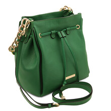 TL Bag Soft leather bucket bag Green