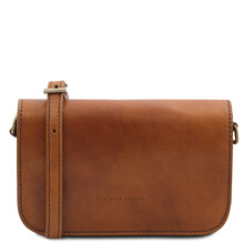 Geanta piele dama Tuscany Leather, maro natural, Carmen
