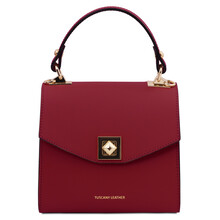Geanta dama din piele rosie, Tuscany Leather, mica