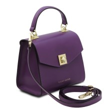 Geanta dama din piele violet, Tuscany Leather, mica