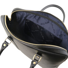 Geanta laptop dama eleganta Tuscany Leather, Prato, neagra