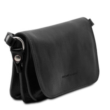Geanta piele naturala dama Tuscany Leather, neagra, Carmen