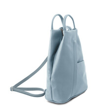 Rucsacel dama din piele albastru deschis, Tuscany Leather, Shanghai