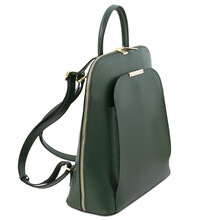 Rucsac dama din piele naturala verde Tuscany Leather