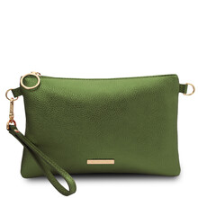 Plic dama din piele verde, Tuscany Leather, Metalic