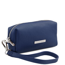 Portfard din piele albastru inchis TL Bag Soft