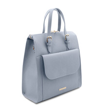 TL Bag Leather Backpack for Women Light Blue
