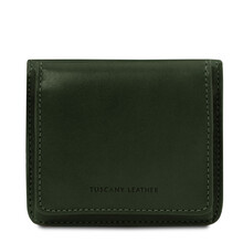 Exclusive leather wallet with coin pocket Forest Green