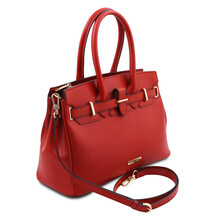Geanta dama piele, Tuscany Leather, TL Bag rosu aprins