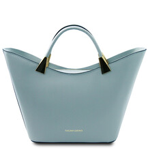 Geanta dama din piele naturala TL Bag, albastru deschis