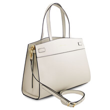 Musa Leather tote Beige