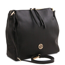 Geanta dama din piele naturala neagra TL Amy