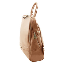Rucsac dama din piele naturala Tuscany Leather, sampanie, TL Bag