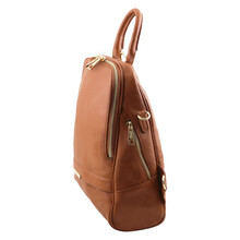 Rucsac dama din piele naturala Tuscany Leather, coniac, TL Bag