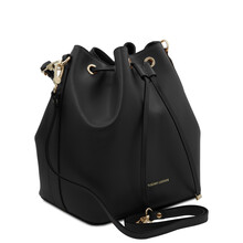 Geanta dama din piele naturala neagra, Tuscany Leather, Vittoria