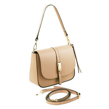 Geanta dama din piele sampanie Tuscany Leather, Nausica