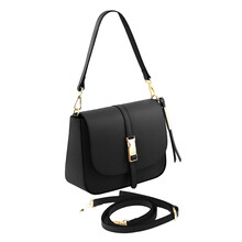 Geanta dama din piele neagra Tuscany Leather, Nausica