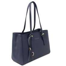Geanta dama de umar, piele naturala albastra, Tuscany Leather, TL Bag