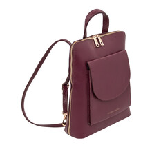 Rucsacel dama piele naturala bordo, TL Small