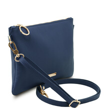 Plic dama din piele naturala albastru inchis, Tuscany Leather, TL Bag Soft