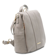 Rucsac dama piele naturala gri deschis Tuscany Leather