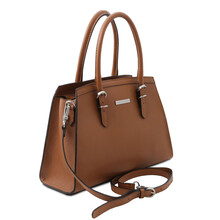 Geanta dama piele naturala coniac, Tuscany Leather, TL Bag
