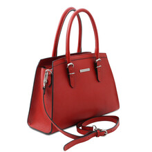 Geanta dama piele naturala rosu aprins, Tuscany Leather, TL Bag