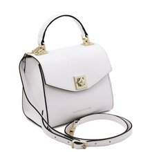 Geanta dama din piele alba, Tuscany Leather, mica
