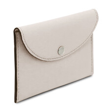 Portcard elegant din piele naturala bej TL