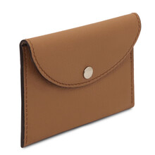 Leather business card /  credit card holder Cognac