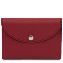 Leather business card /  credit card holder Red