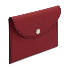Leather business card /  credit card holder Red