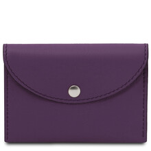 Portcard elegant din piele naturala violet TL