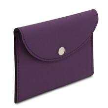 Portcard elegant din piele naturala violet TL