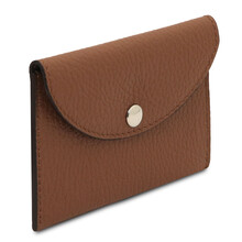 Portcard elegant din piele naturala coniac TL