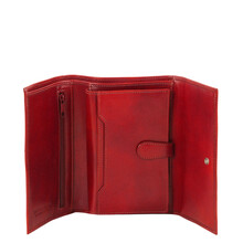 Portofel dama din piele naturala Tuscany Leather, rosu