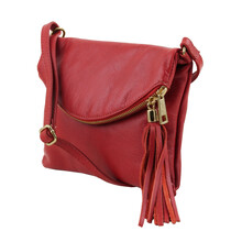 Geanta mica dama din piele rosie Tuscany Leather, TL Young