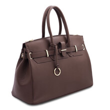 Geanta dama din piele naturala Tuscany Leather, cafenie, TL Bag