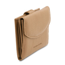 Portofel dama din piele naturala sampanie, Tuscany Leather, Calliope