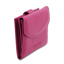 Portofel dama din piele naturala fucsia, Tuscany Leather, Calliope