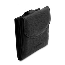 Portofel dama din piele naturala neagra, Tuscany Leather, Calliope