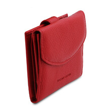 Portofel dama din piele naturala rosu aprins, Tuscany Leather, Calliope