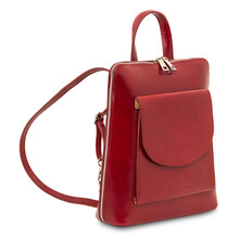 Rucsacel dama piele naturala rosie TL Paris