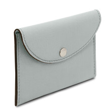 Portcard elegant din piele naturala gri TL