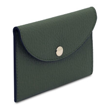 Portcard elegant din piele naturala verde inchis TL